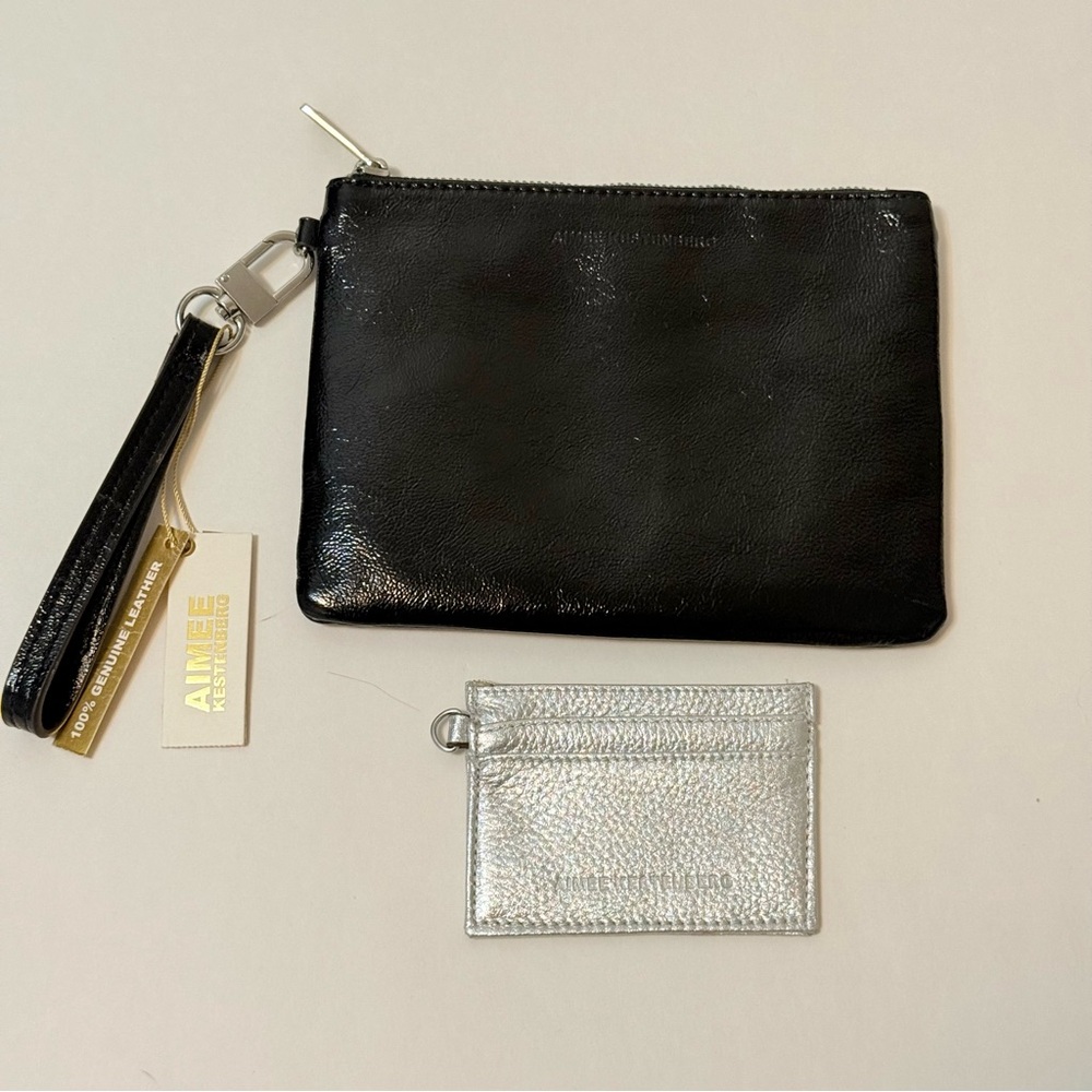 Aimee Kestenberg Black Pattern Wallet Wristlet Black With Credit Card Holder